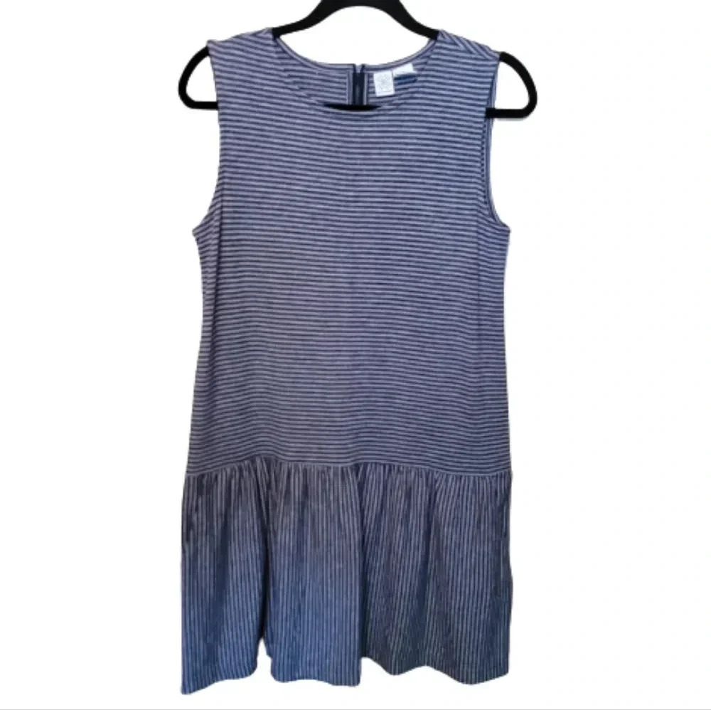 Artisan NY Striped sleeveless drop-waist dress